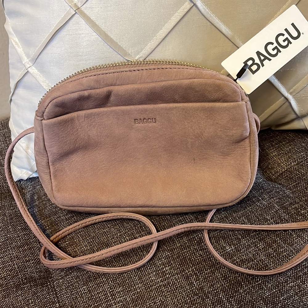 BAGGU Leather Mini Crossbody